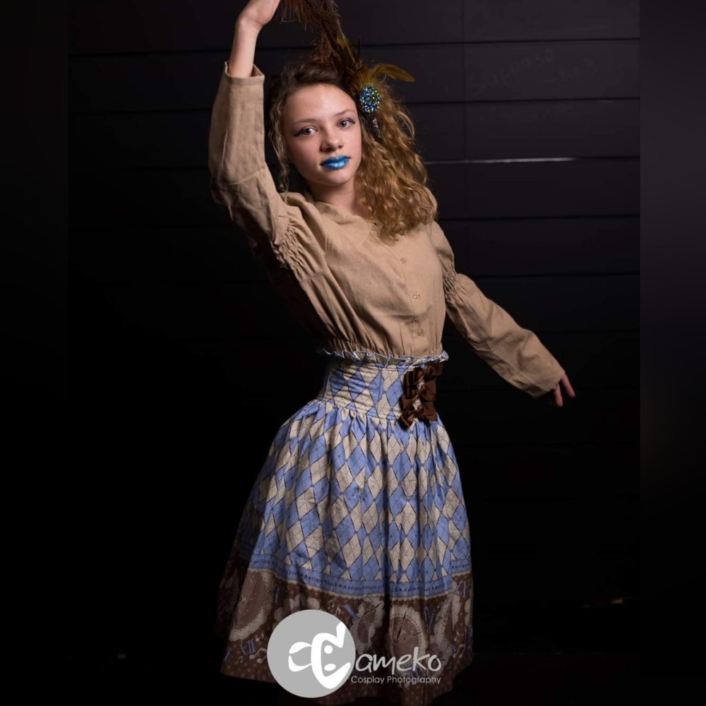 Size 4 Tan Clock Bodyline Blouse and Skirt